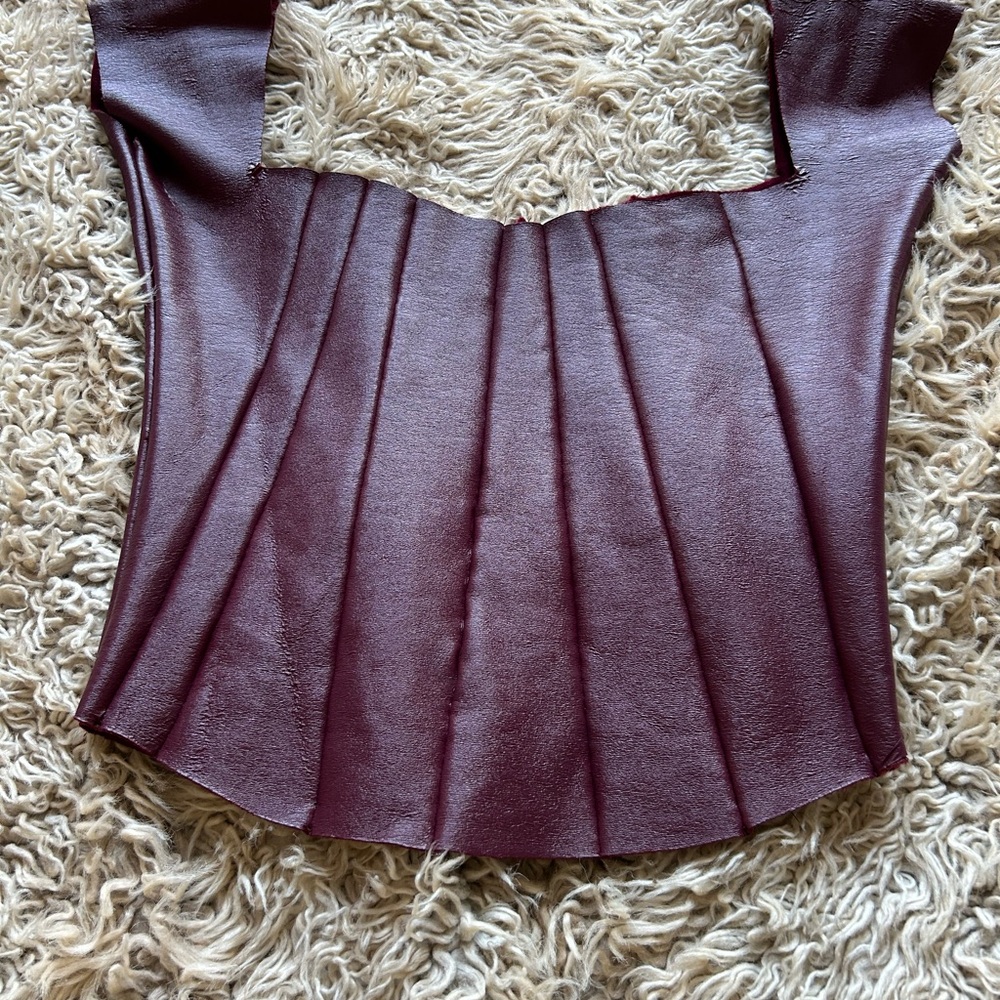 Burgundy Pleated Top